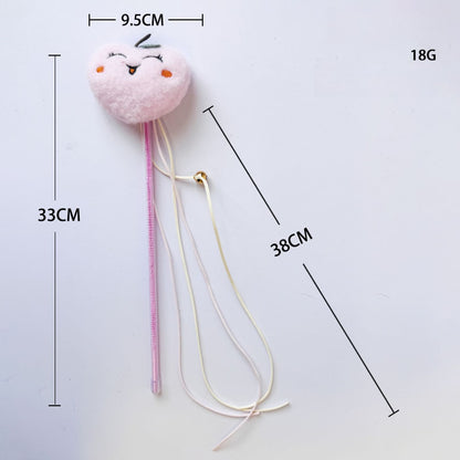 Moo - Cute Fruit with Bell Cat Teaser Wand Toy