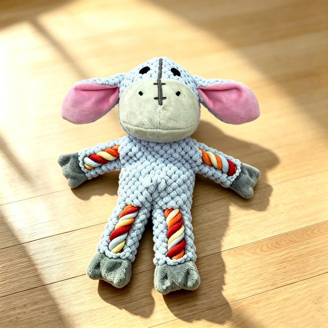 Petkin - Animal Shape Dog Rope Squeaky Plush Toy