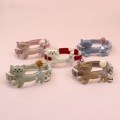 Mokka - Cute Cat Decoration Solid Pet Collar
