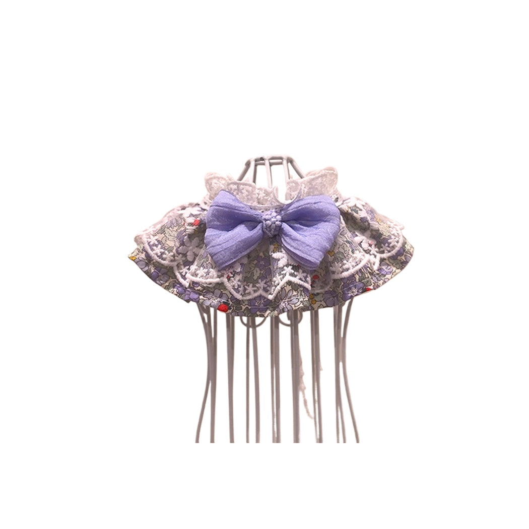 Mokka - Floral Bow Ruffle Lace Pet Collar