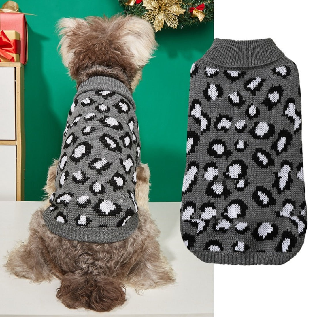 Ozzie - Leopard Print Sweater for Small Dogs