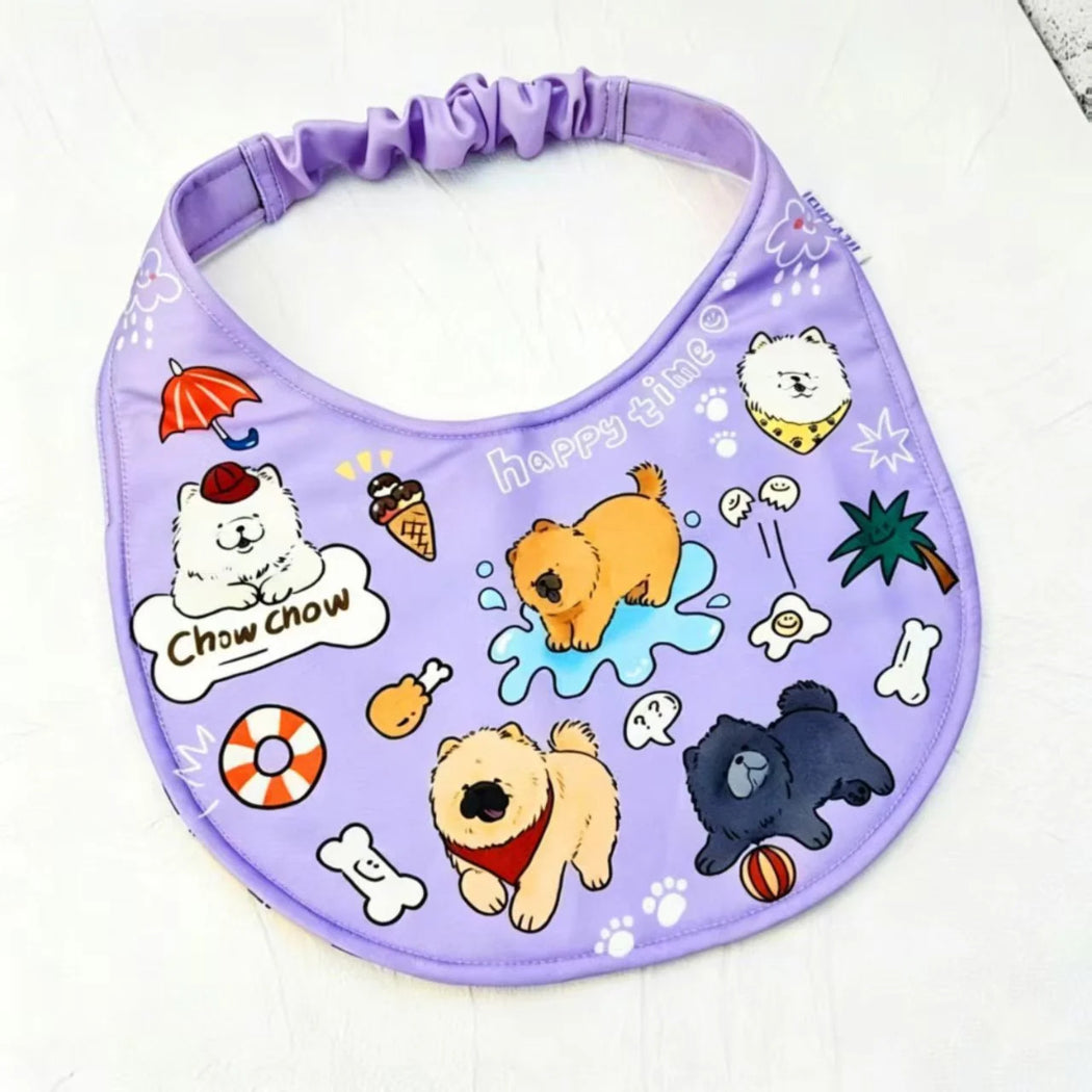 Loofie - Cartoon Dog Print Bib Dog Neckwear