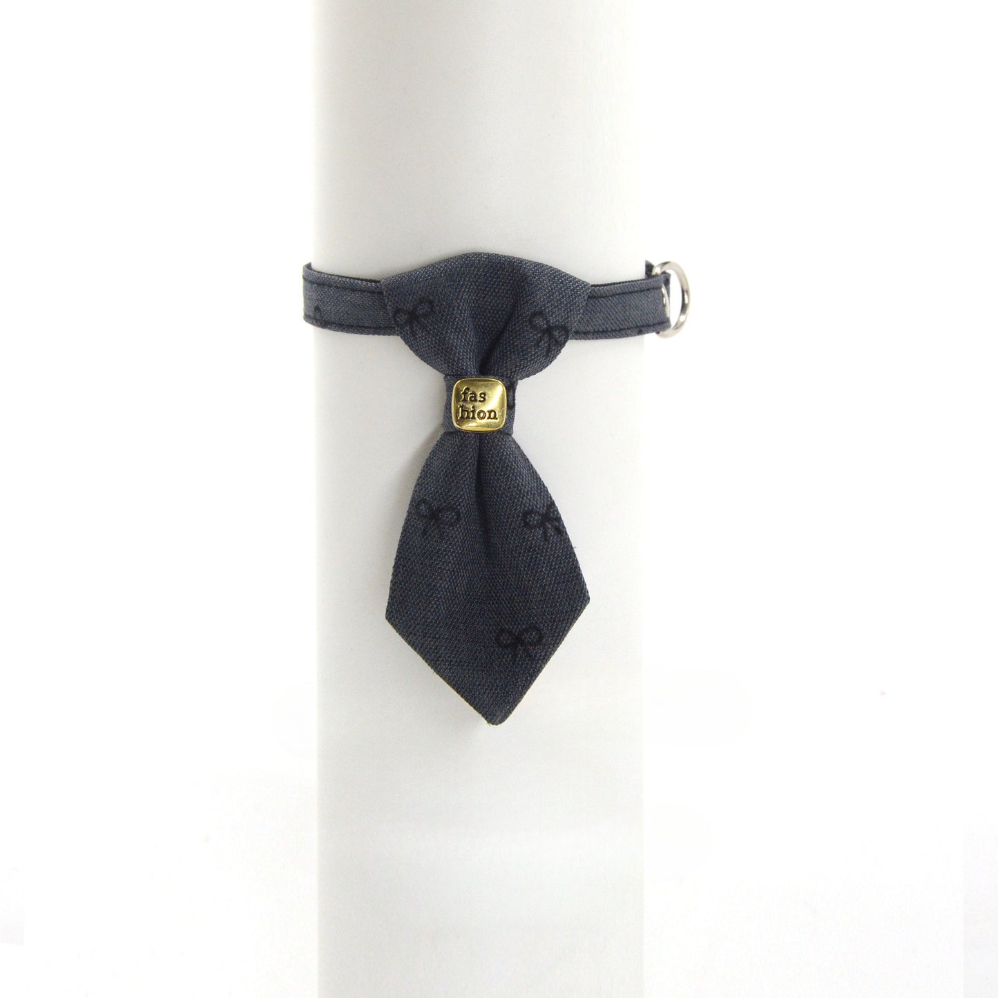 Mokka necktie cat collar displayed flat with buckle and adjustable features visible