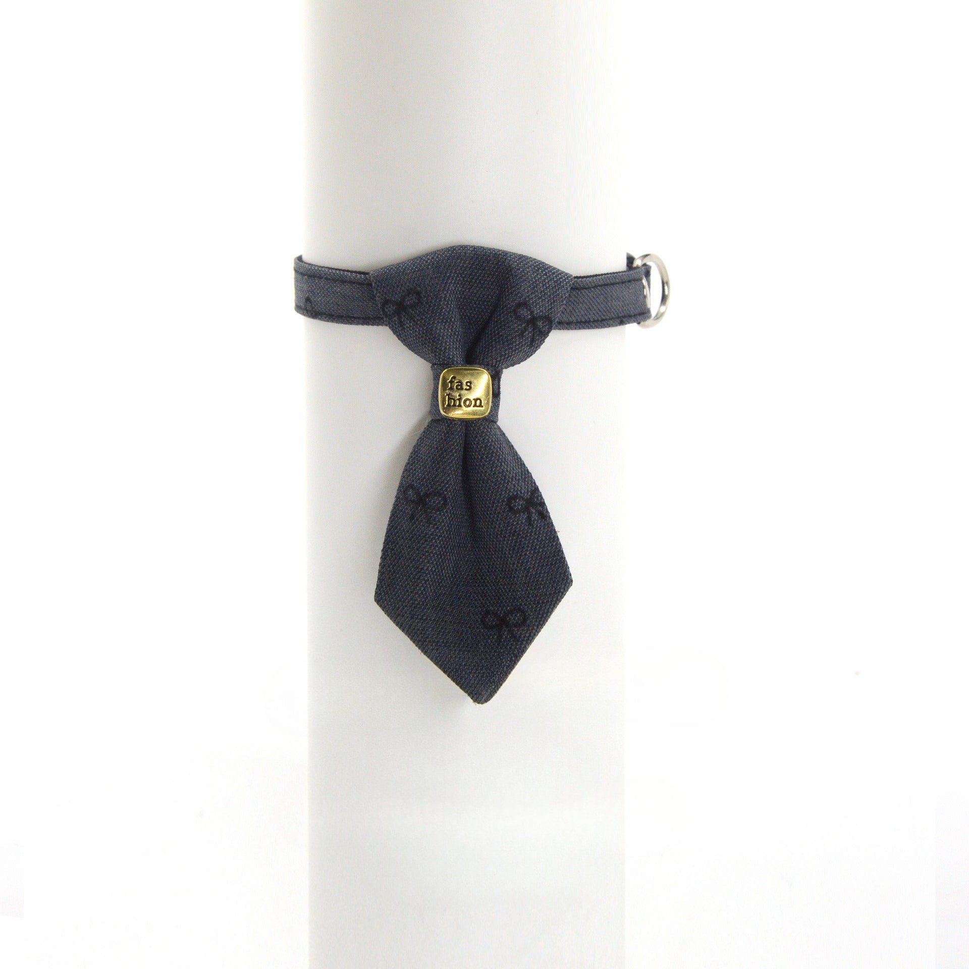 Mokka necktie cat collar displayed flat with buckle and adjustable features visible