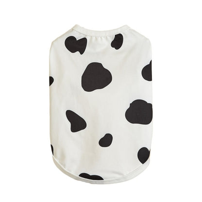 Back view of Ozzie casual print dog t-shirt with paw print pattern