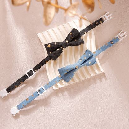 Mokka - Simple Style Star Pattern Bow Cat Collar