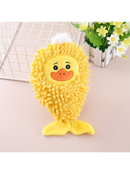 Petkin Animal Mop Plush Dog Toy shown from above on plain surface