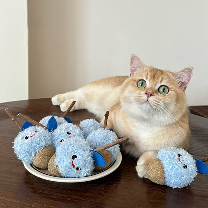 Moo – Fuzzy Blue Catnip Stick Cat Toy