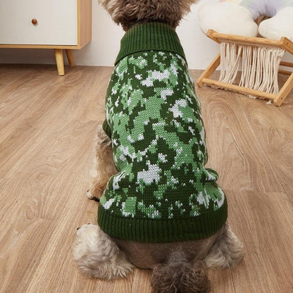Ozzie - Snowflake Pattern Knit Look Pet Sweater