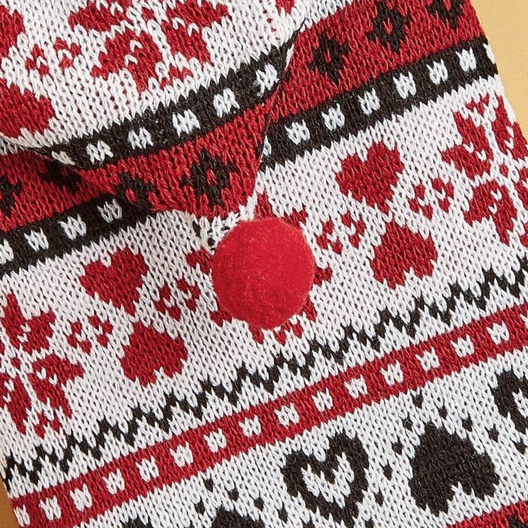 Ozzie - Heart Snowflake Knit Look Pet Sweater