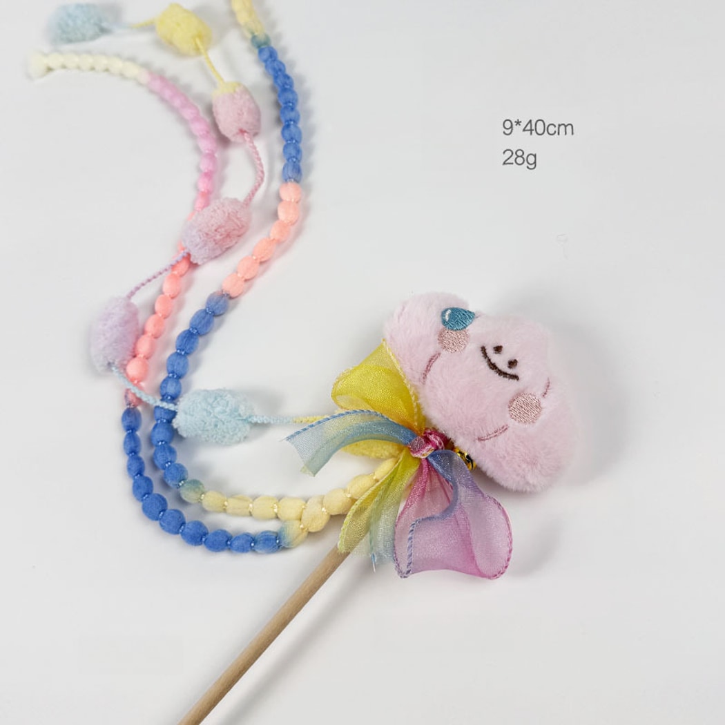 Moo - Cartoon Plush Character Teaser Cat Wand Toy