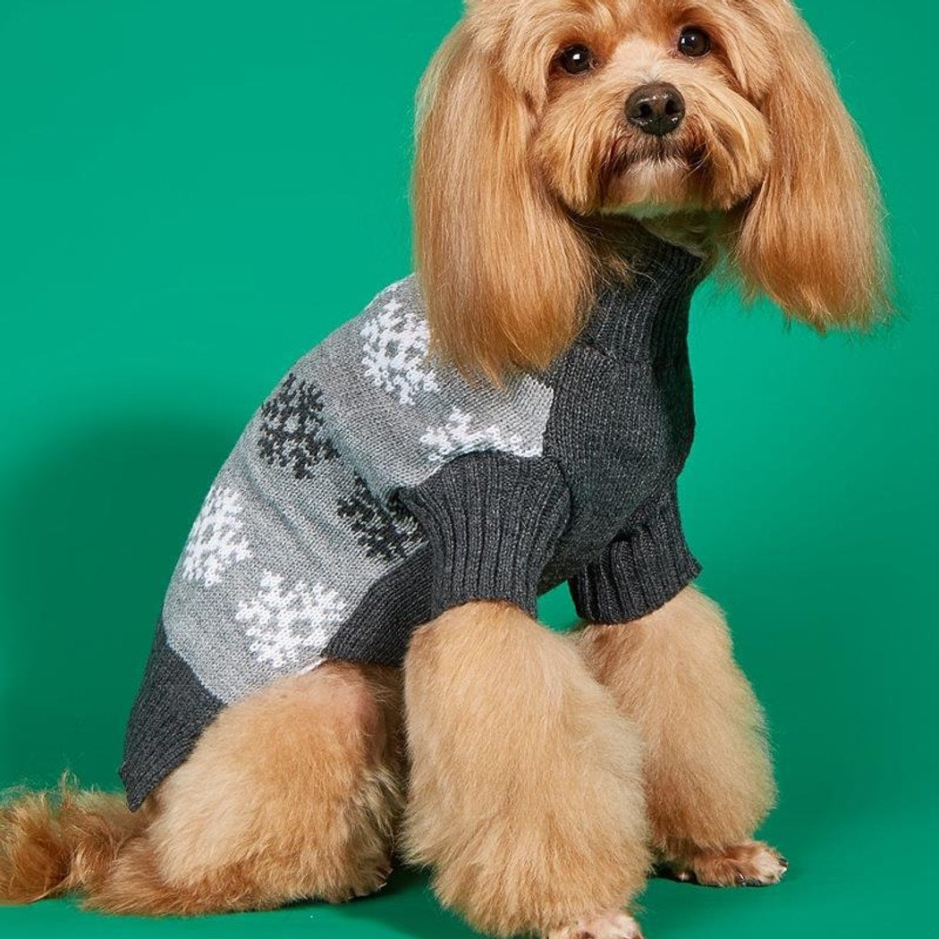 Ozzie - Snowflake Turtleneck Knit Dog Sweater