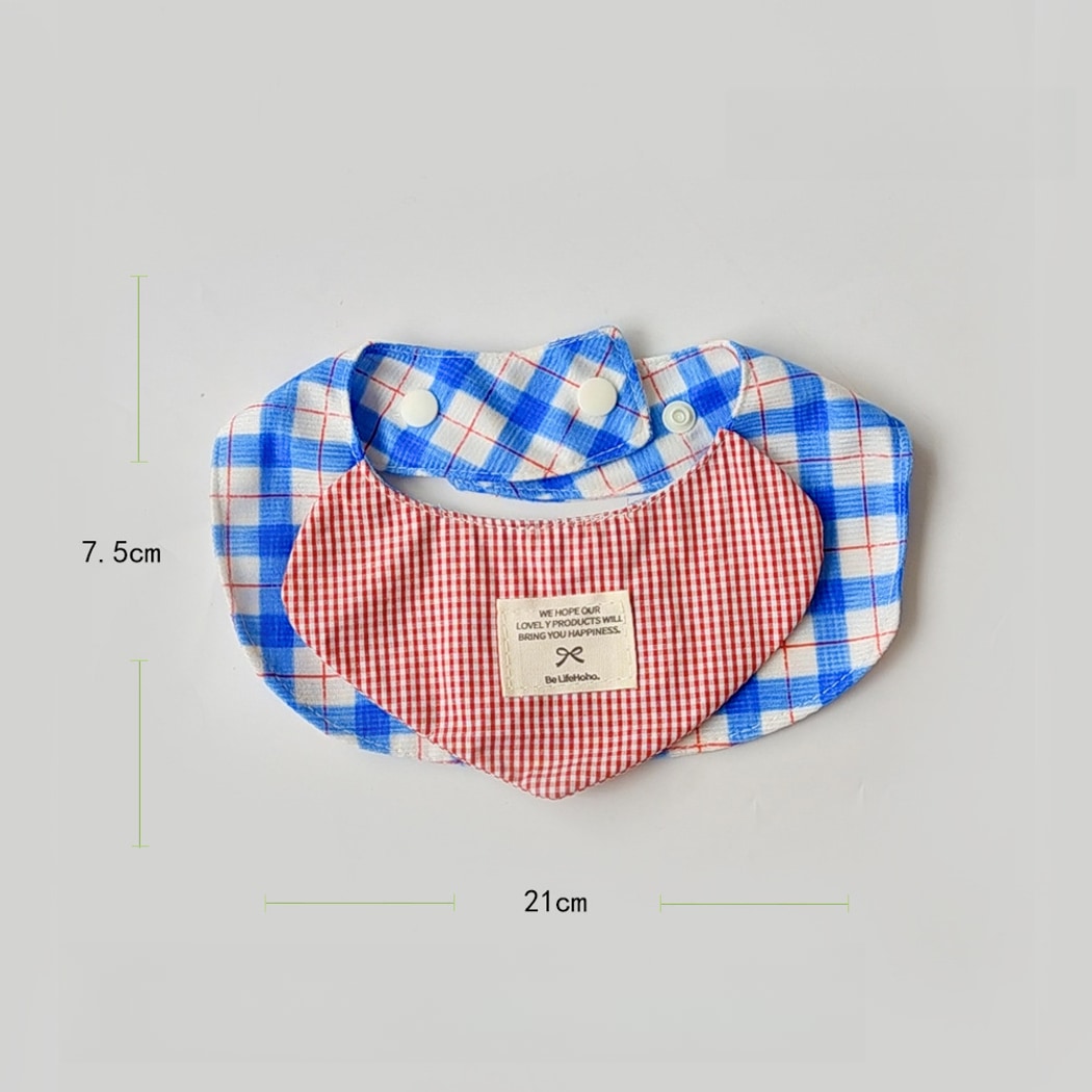 Mokka - Rustic Red and Blue Plaid Pet Bib