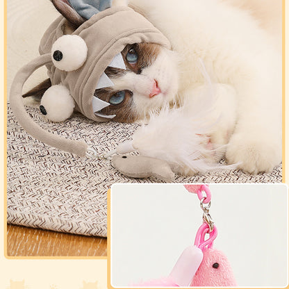Moo Feathered Cat Hat shown against a plain background