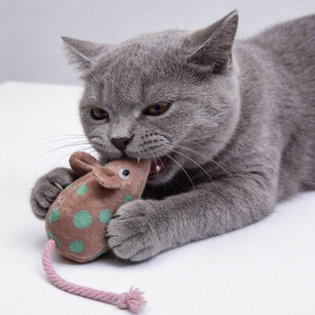 Moo - Plush Mouse Form Toy for Everyday Cat Play