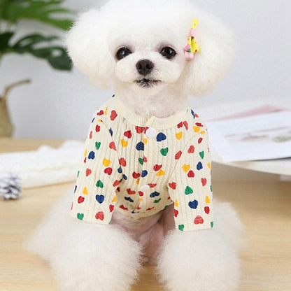 Ozzie - Heart Print Long Sleeve Dog Clothing