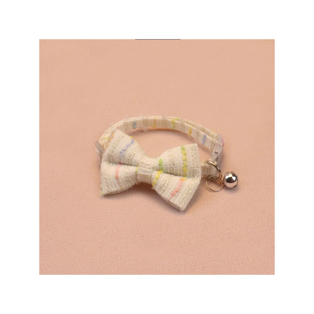 Mokka - Multicolor Tweed Bow Breakaway Cat Collar