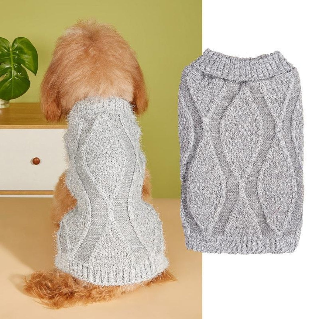 Ozzie - Cable Knit Turtleneck Everyday Dog Sweater