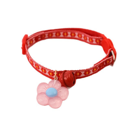 Mokka - Embroidered Flower Bell Cat Collar