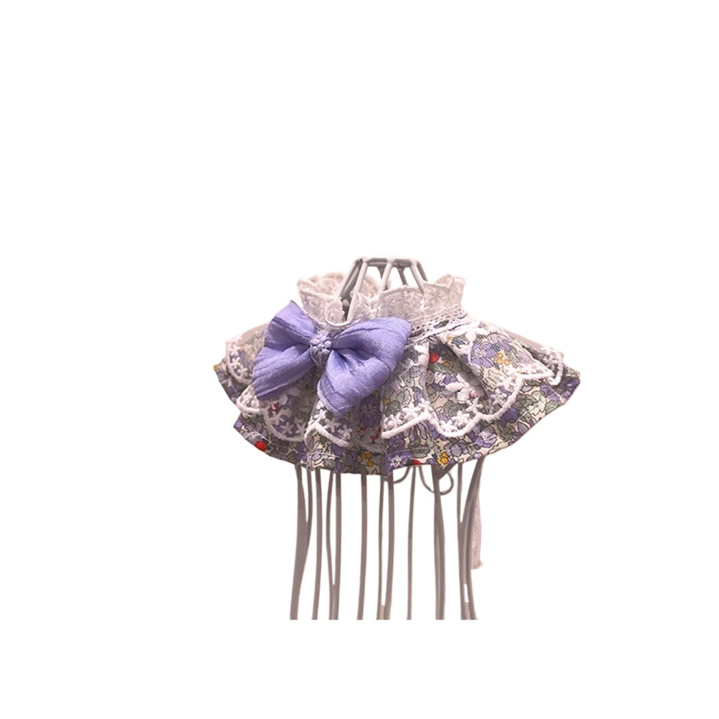 Mokka - Floral Bow Ruffle Lace Pet Collar