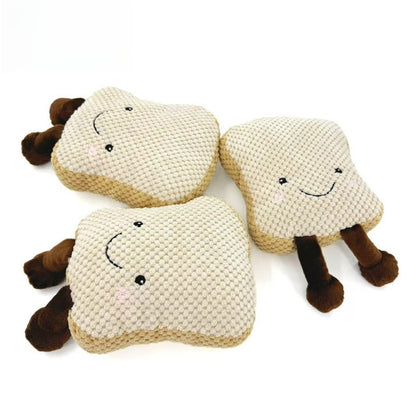 Petkin - Toasty the Smiling Squeaky Plush Dog Toy