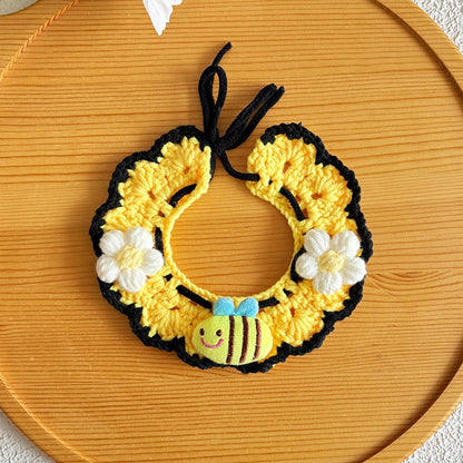 Mokka - Bee Scalloped Knit Look Cat Collar