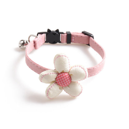 Mokka floral cat collar featuring a safety breakaway clasp and adjustable strap