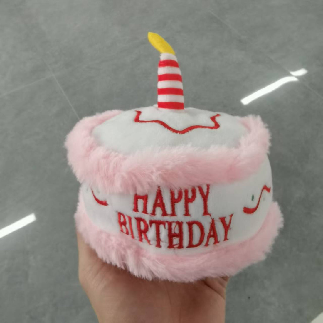 Petkin Birthday Cake Dog Plush Toy displayed on a white background