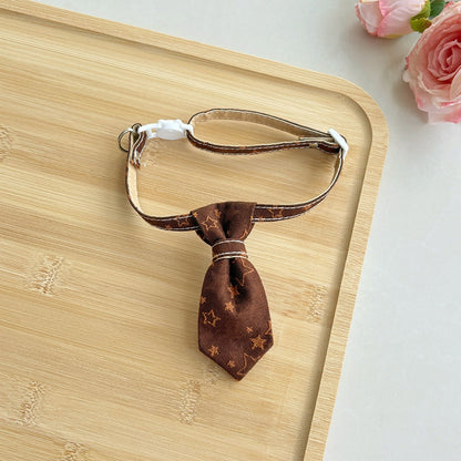 Mokka - Star Print Tie Style Cat Neck Collar
