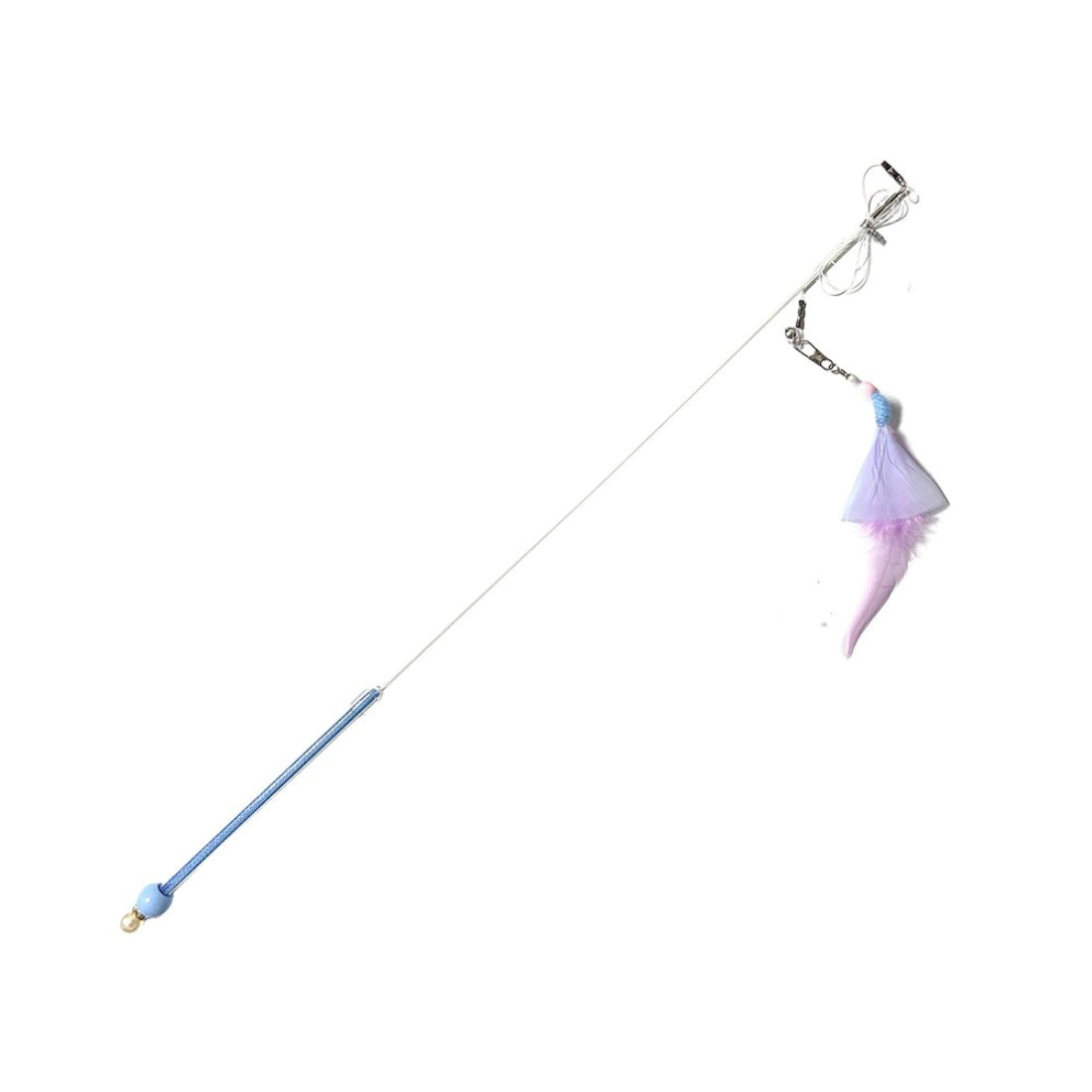 Moo Interactive Feather Cat Teaser displayed on a plain surface with feathers fanned out