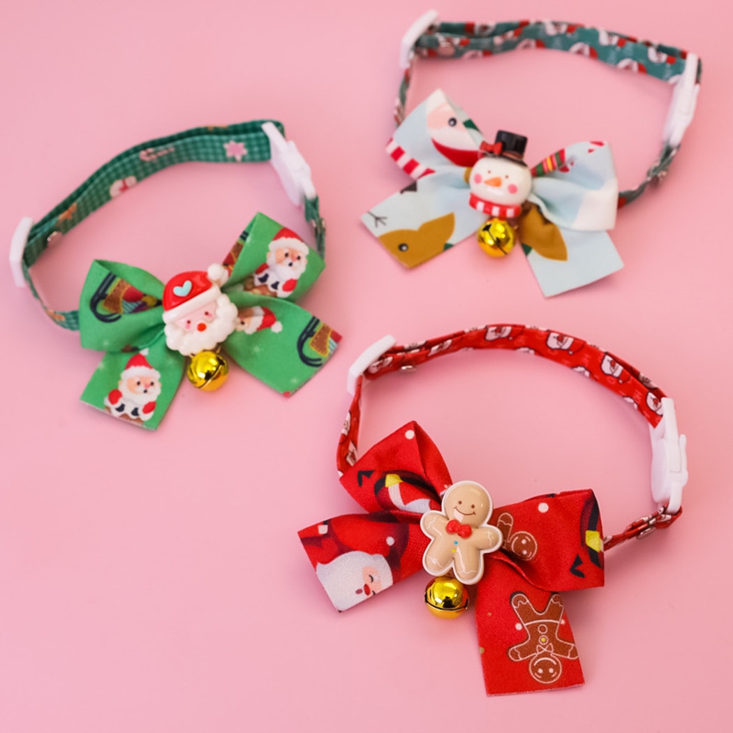 Christmoo - Holiday Cartoon Bow Bell Pet Collar
