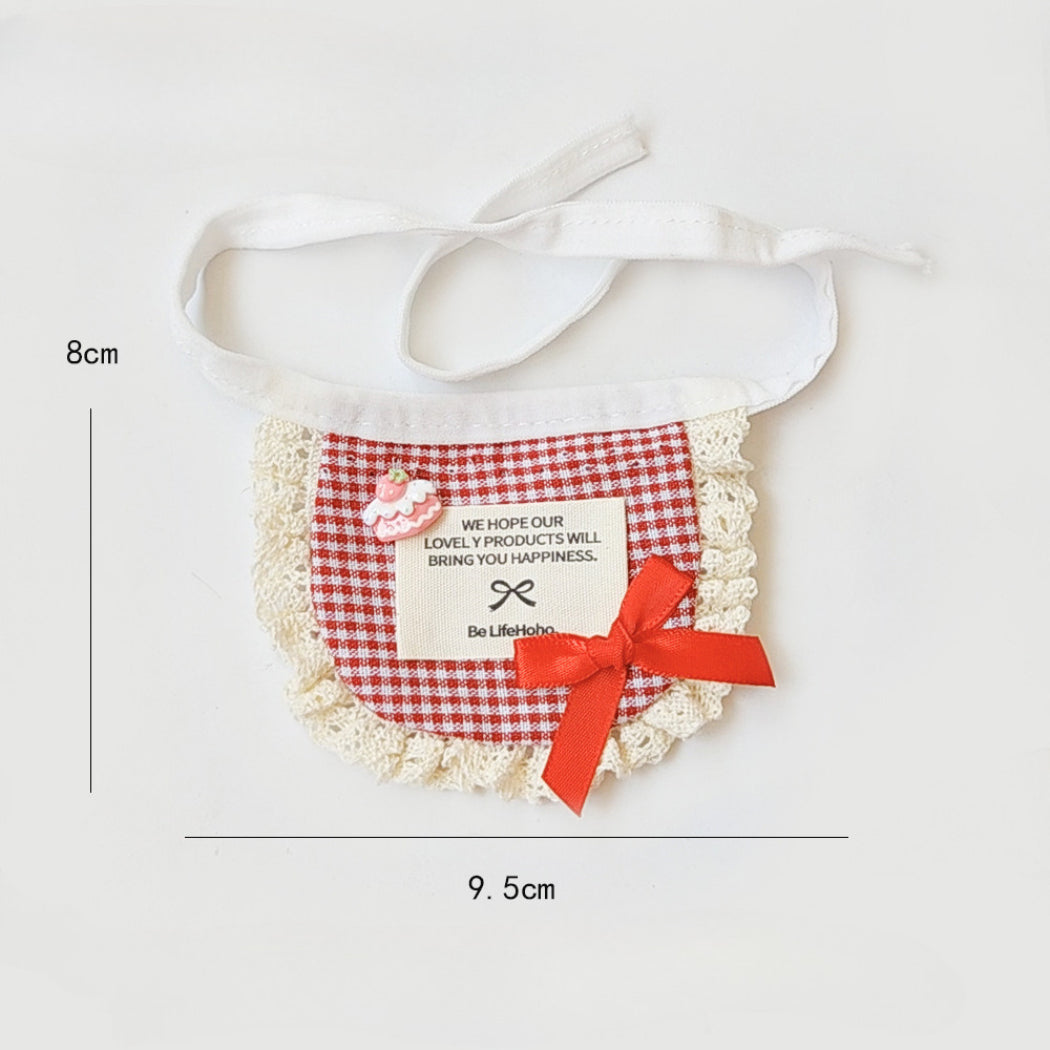 Mokka - Bow Lace-Look Pet Bib
