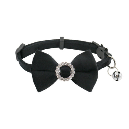 Mokka - Retro Solid Color Bow Cat Collar