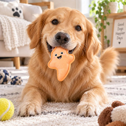 Petkin Orange Star Plush Dog Toy