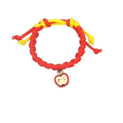 Close-up of Mokka colourful cord cat collar with adjustable buckle and metal ring