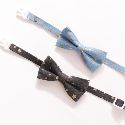 Mokka - Simple Style Star Pattern Bow Cat Collar