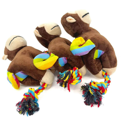 Petkin - Soft Chew Plush Monkey Dog Tug Toy