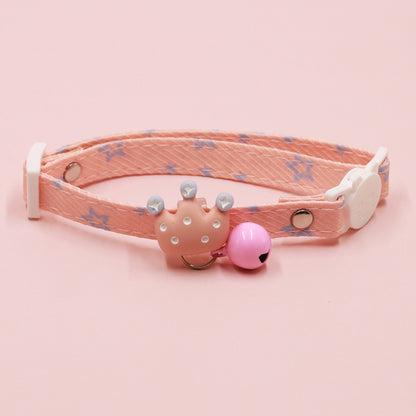 Mokka breakaway collar with crown charm laid flat