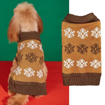 Ozzie - Snowflake Turtleneck Knit Dog Sweater