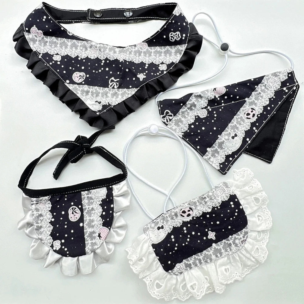 Mokka - Star Print Ruffle Pet Neckwear