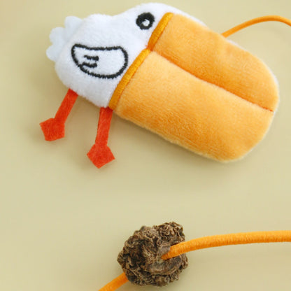 Moo - Hanging Chicken Plush Cat Toy with Bell