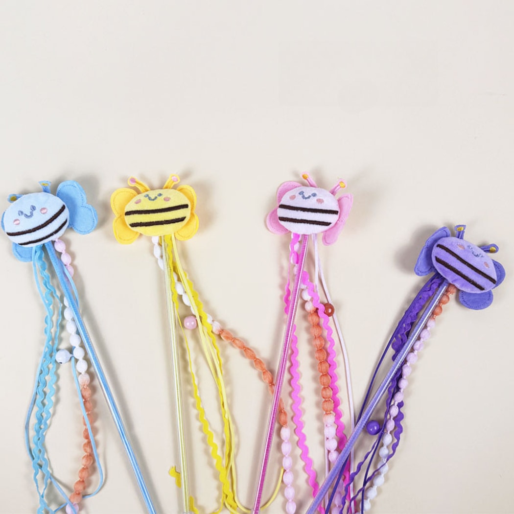 Moo - Bee Shaped Plush Cat Teaser Wand Toy