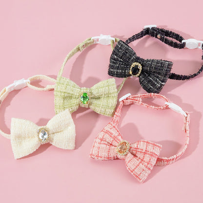 Mokka - Princess Style Plaid Bowknot Cat Collar