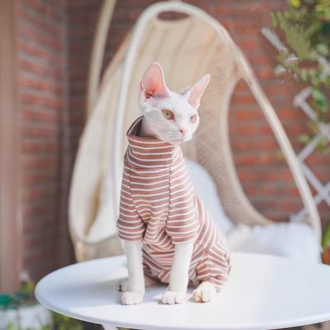 Ozzie - Striped Full Body Four-Leg Cat Clothing