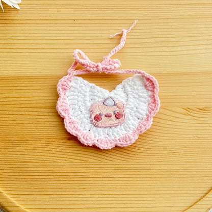 Mokka - Cartoon Animal Crochet Cat Bib