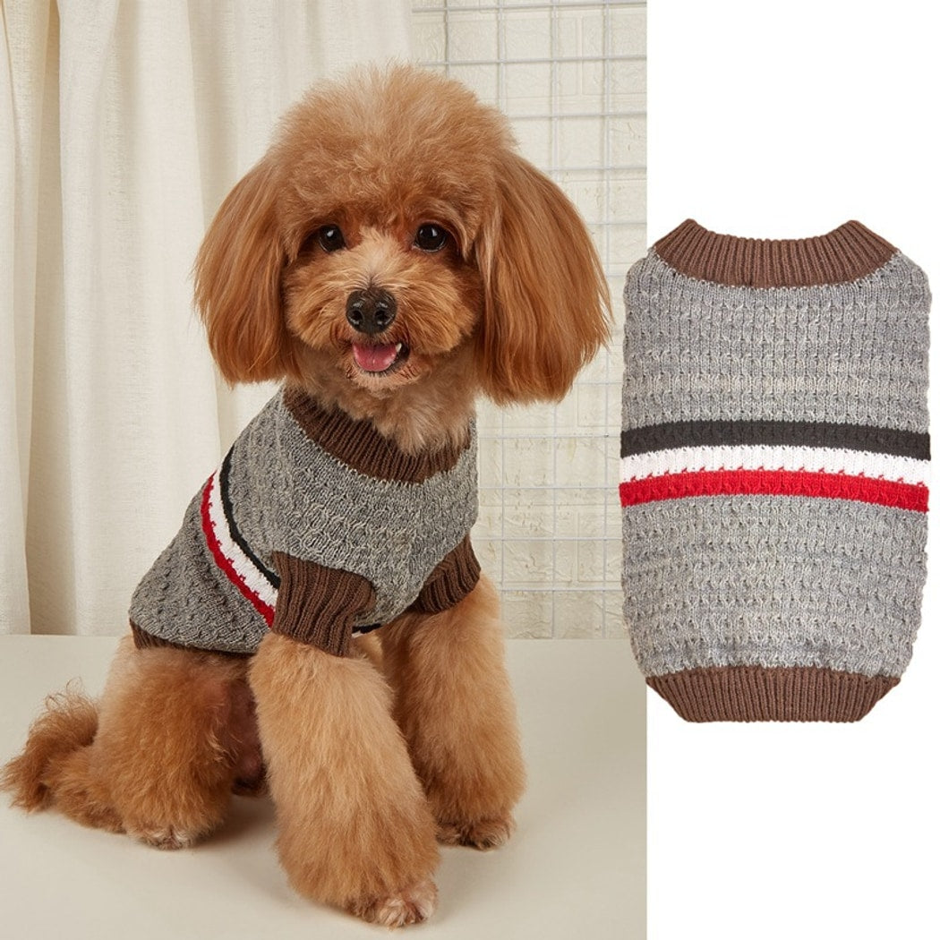 Ozzie - Retro Triangle Pattern Turtleneck Dog Sweater