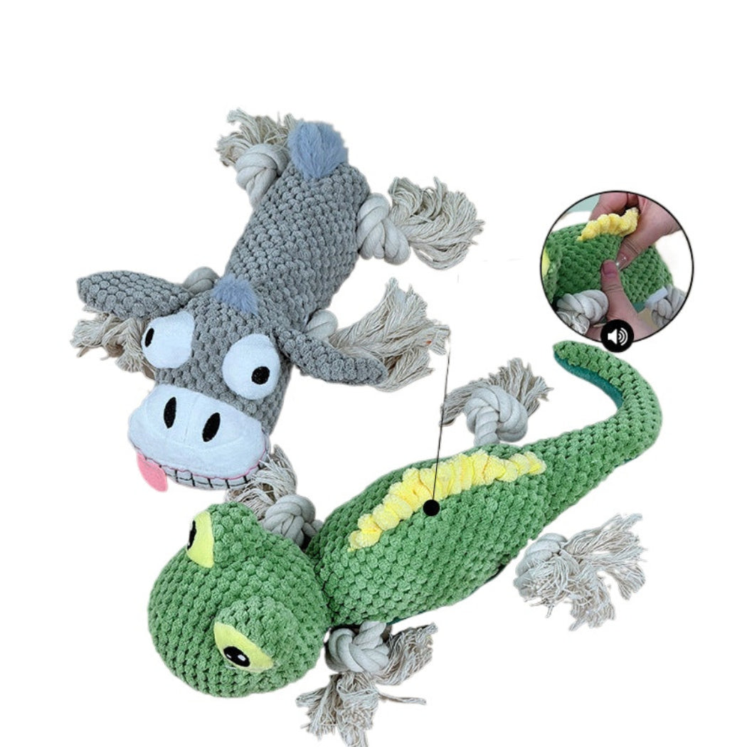 Petkin - Elongated Animal Character Plush Dog Toy