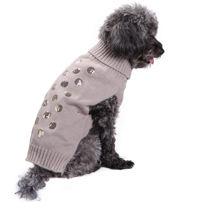 Ozzie - Sequin Dot Knit Dog Sweater