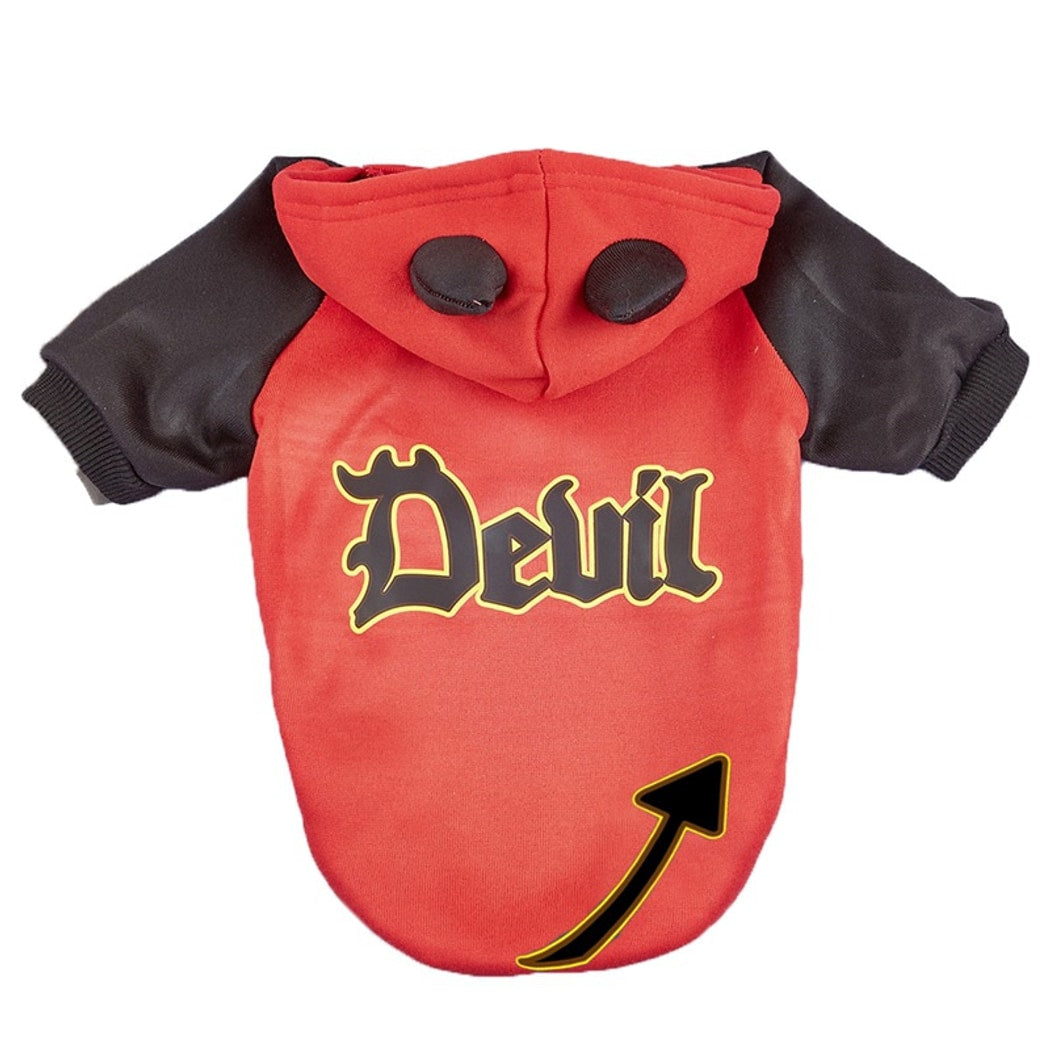 Halloweek - Halloween Devil Letter Print Dog Hoodie