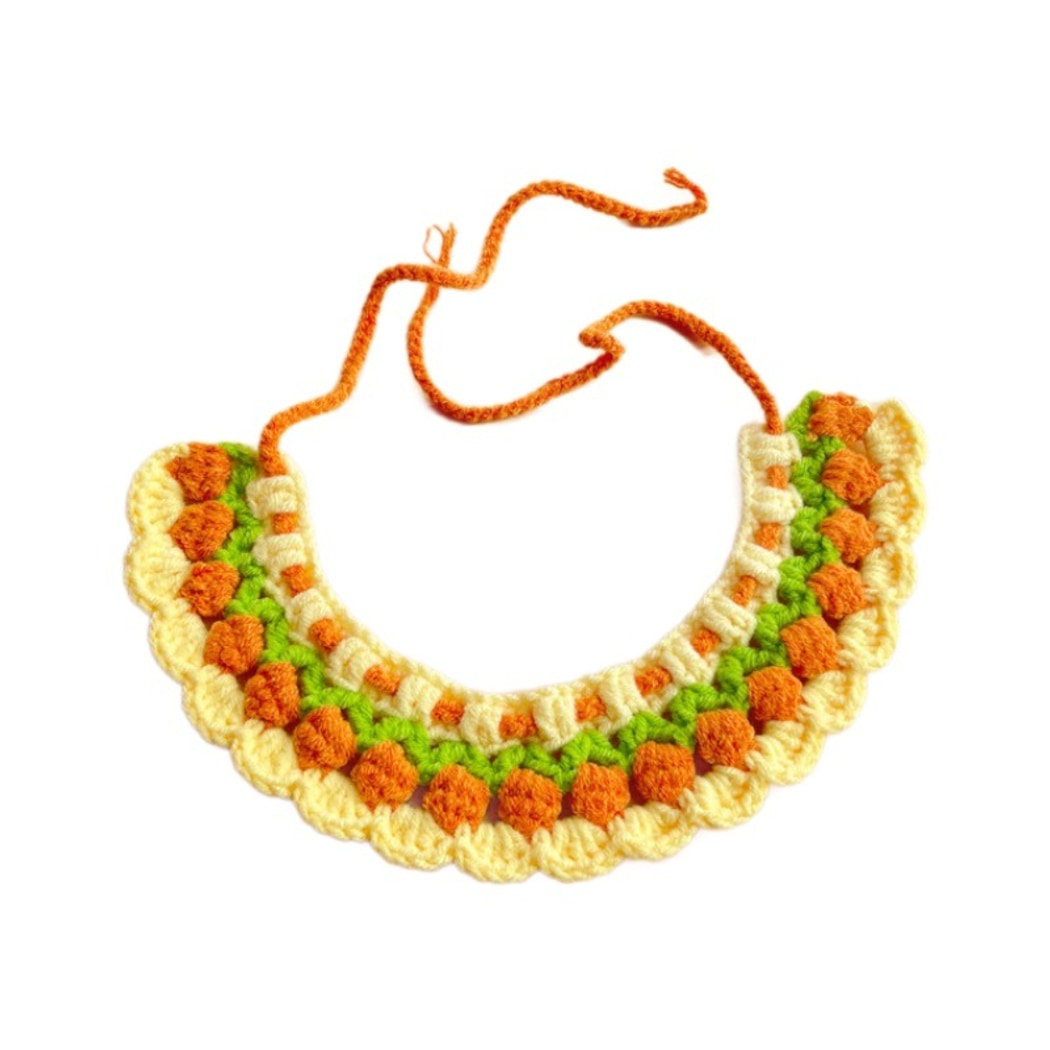 Mokka - Sunflower Crochet Tie-On Cat Collar